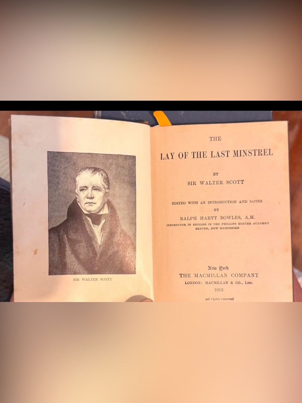 1915 Scott's Lay of the Last Minstrel Book